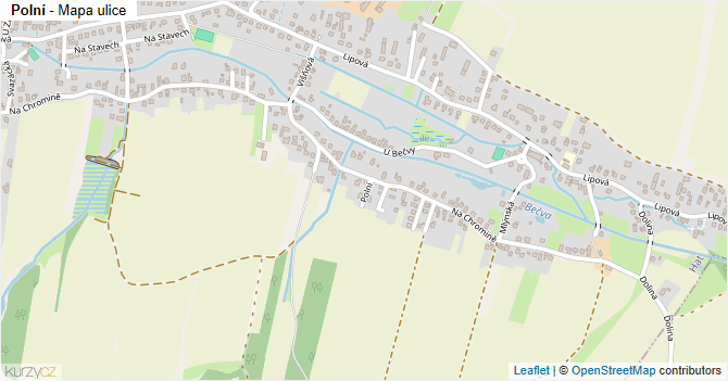 Polní - mapa ulice