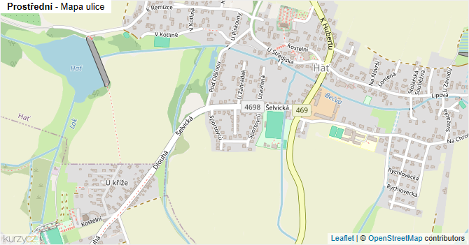 Prostřední - mapa ulice