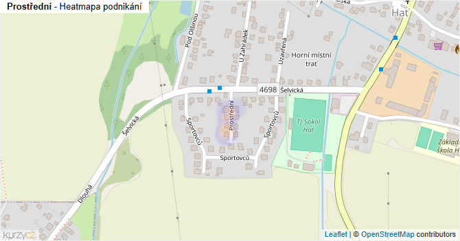 Prostřední - mapa podnikání