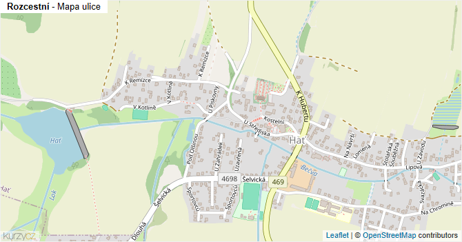 Rozcestní - mapa ulice