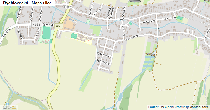 Rychlovecká - mapa ulice