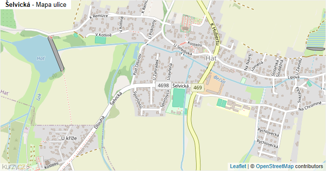 Šelvická - mapa ulice