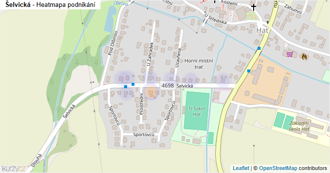 Šelvická - mapa podnikání