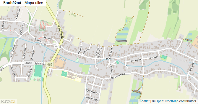 Souběžná - mapa ulice