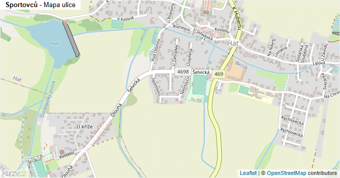 Sportovců - mapa ulice