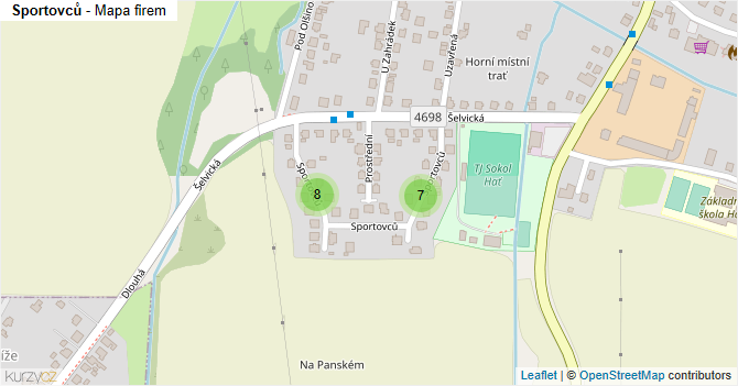 Sportovců - mapa firem