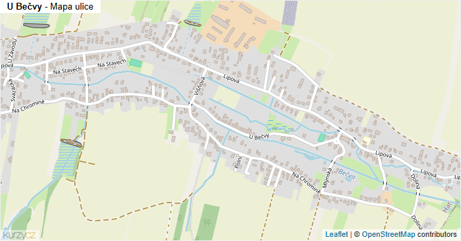 U Bečvy - mapa ulice