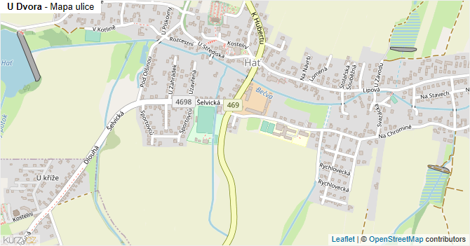U Dvora - mapa ulice