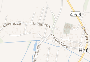 U Pískovny v obci Hať - mapa ulice