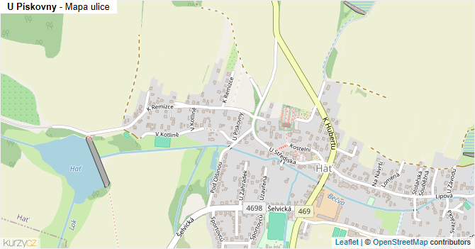 U Pískovny - mapa ulice