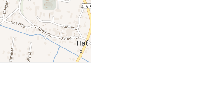U Střediska v obci Hať - mapa ulice