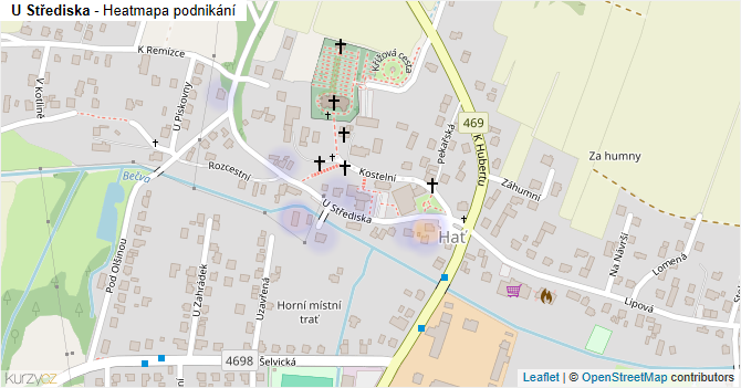 U Střediska - mapa podnikání