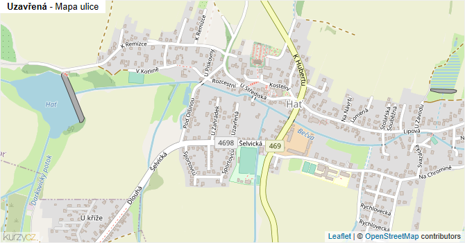 Uzavřená - mapa ulice