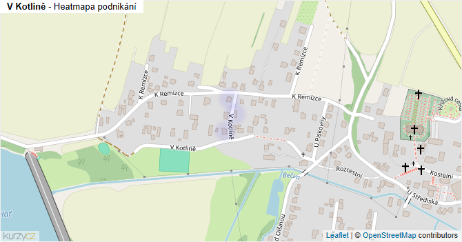 V Kotlině - mapa podnikání