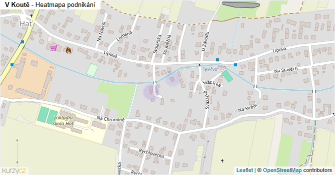 V Koutě - mapa podnikání