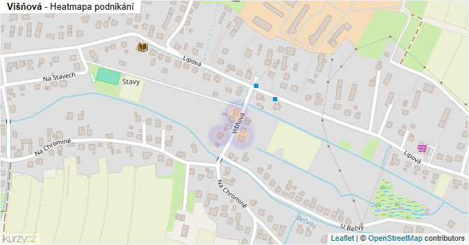 Višňová - mapa podnikání