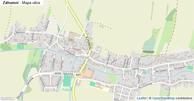 Záhumní - mapa ulice