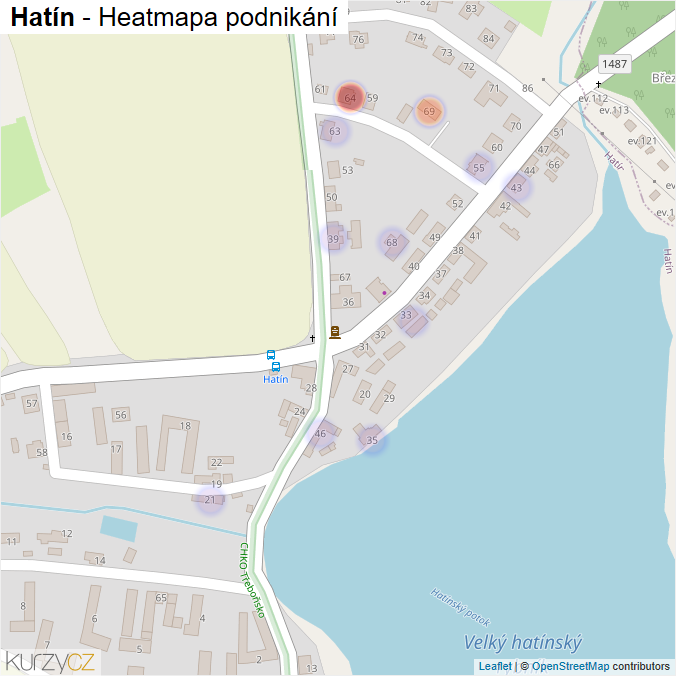 Mapa Hatín - Firmy v části obce.