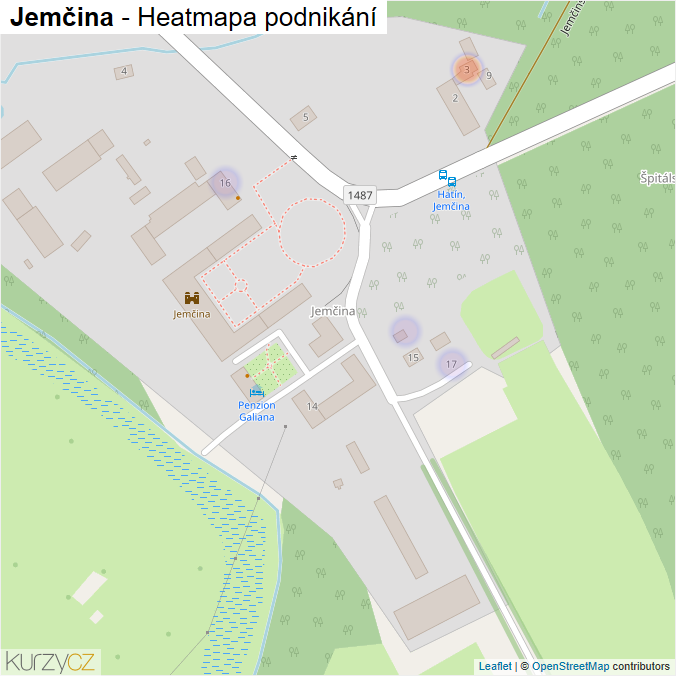 Mapa Jemčina - Firmy v části obce.