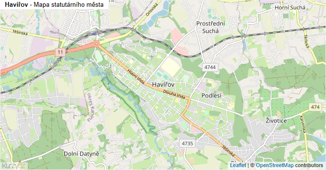 Havířov - mapa statutárního města