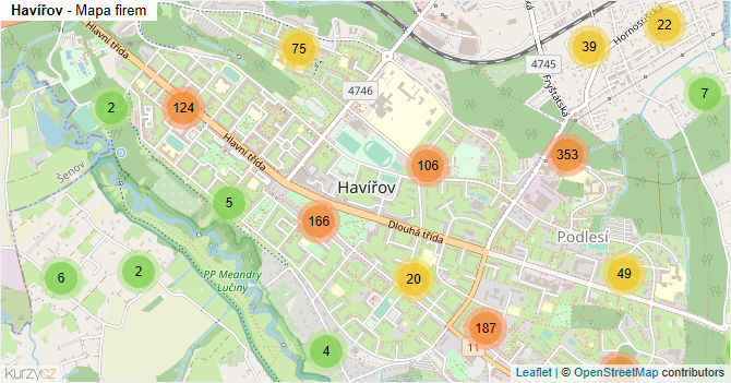 Havířov - mapa firem