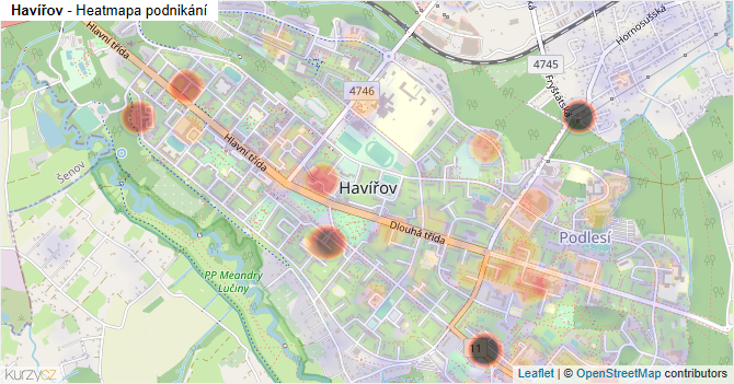 Havířov - mapa podnikání