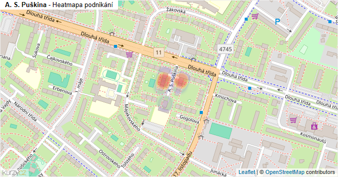 A. S. Puškina - mapa podnikání