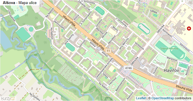Alšova - mapa ulice