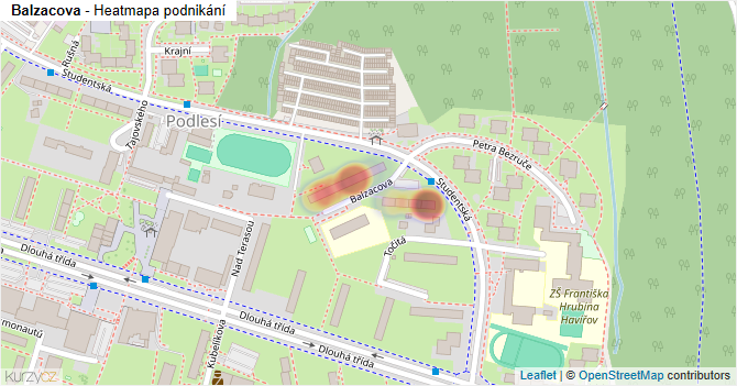 Balzacova - mapa podnikání