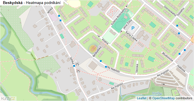 Beskydská - mapa podnikání