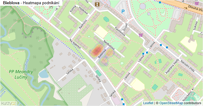 Bieblova - mapa podnikání