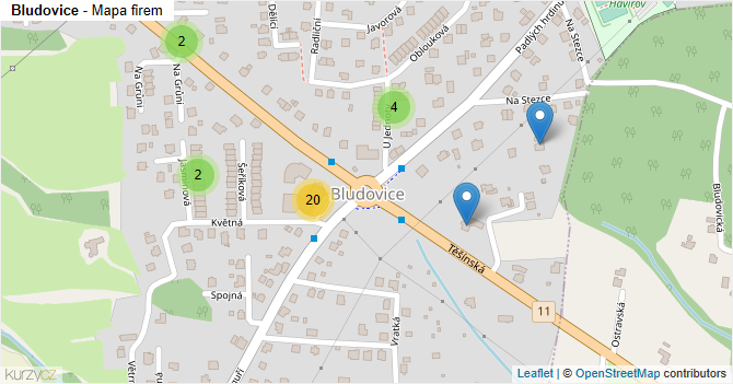 Bludovice - mapa firem