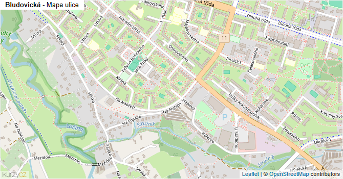Bludovická - mapa ulice