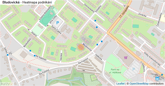 Bludovická - mapa podnikání