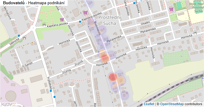 Budovatelů - mapa podnikání