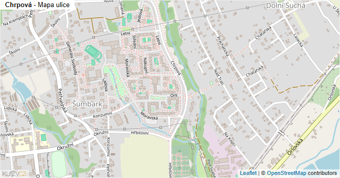 Chrpová - mapa ulice