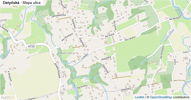 Datyňská - mapa ulice