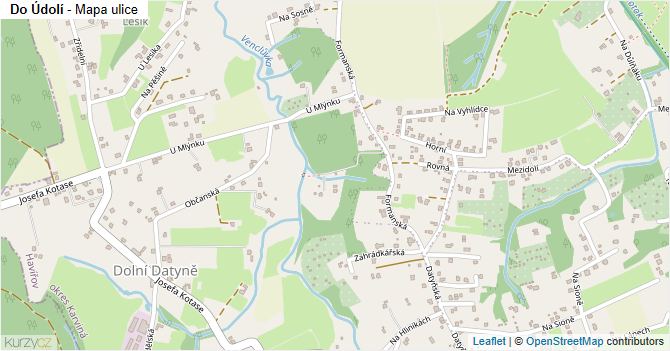 Do Údolí - mapa ulice