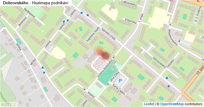 Dobrovského - mapa podnikání