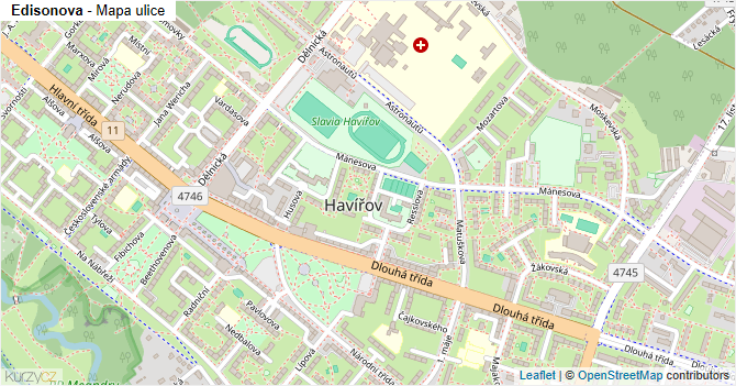 Edisonova - mapa ulice