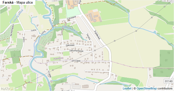 Farská - mapa ulice