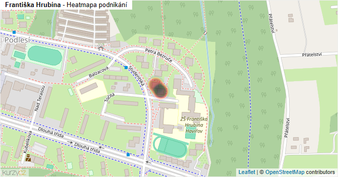 Františka Hrubína - mapa podnikání