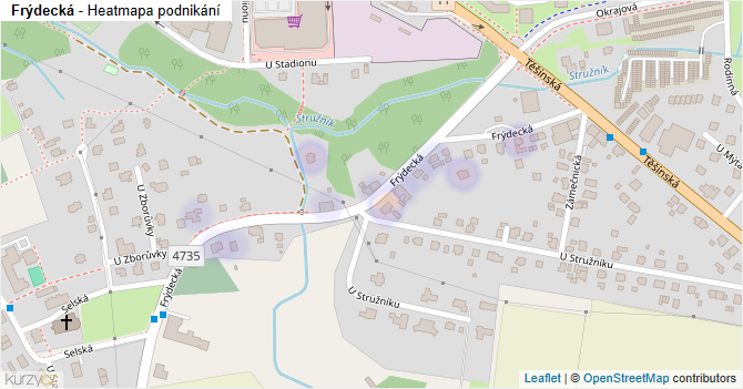 Frýdecká - mapa podnikání