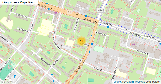 Gogolova - mapa firem