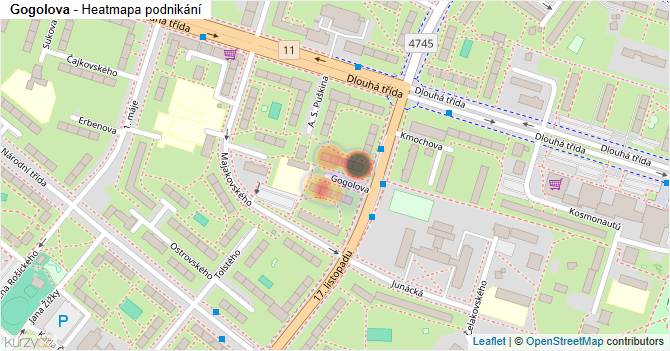 Gogolova - mapa podnikání