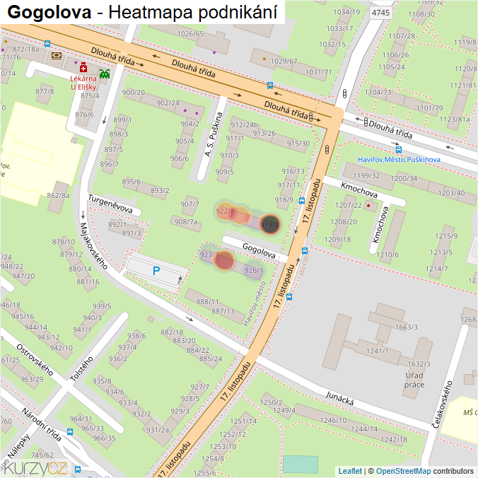 Mapa Gogolova - Firmy v ulici.