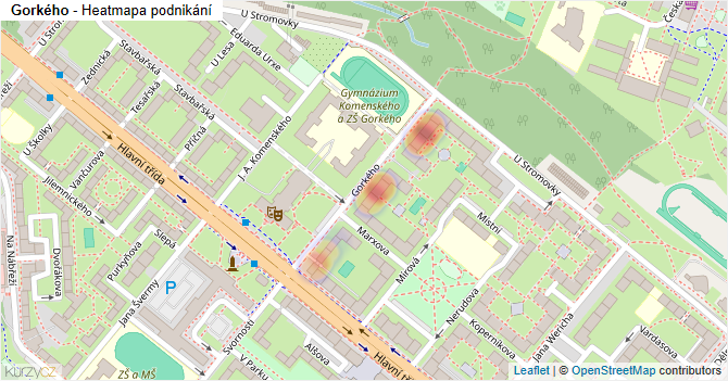 Gorkého - mapa podnikání