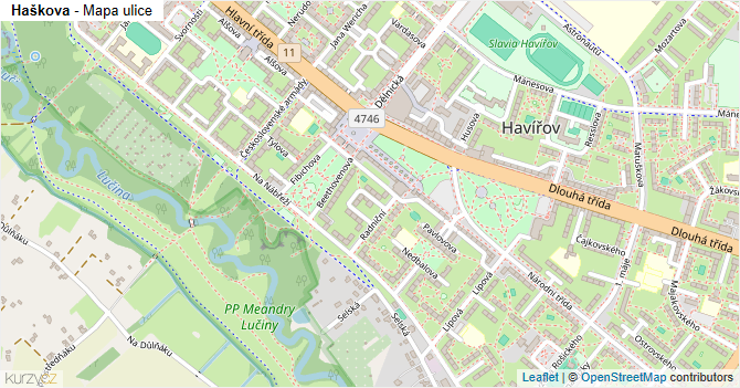 Haškova - mapa ulice