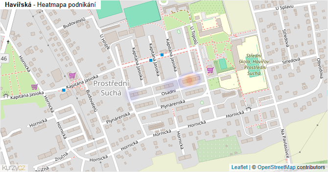 Havířská - mapa podnikání