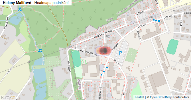 Heleny Malířové - mapa podnikání